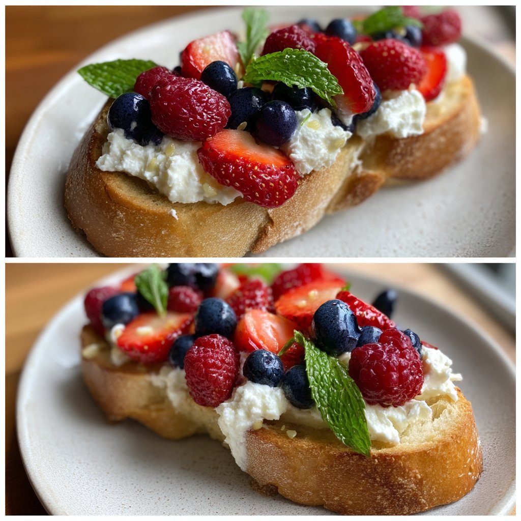Whipped Ricotta Crostini with Spring Berries