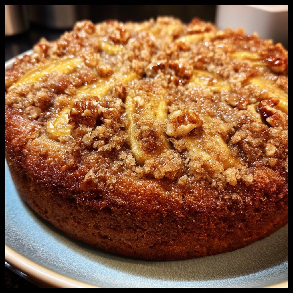 Brown Butter Banana Oat Cake with Cinnamon Crumble