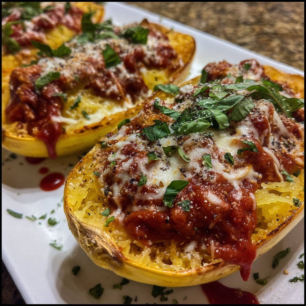 Spaghetti Squash Boats with Marinara