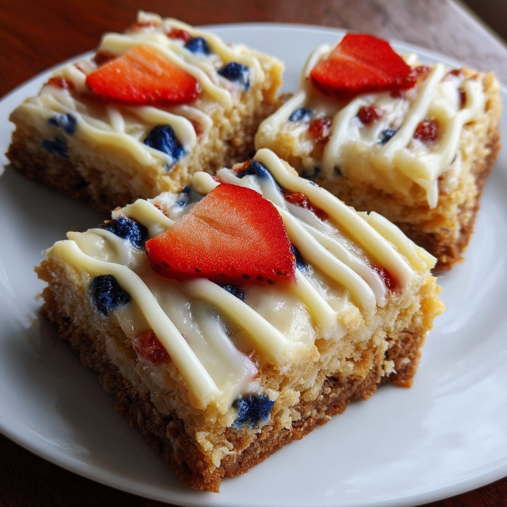 Flag Cake Cookie Bars with Vanilla Frosting 3 Flag Cake Cookie Bars with Vanilla Frosting