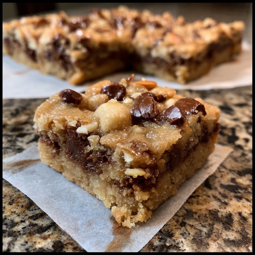 Almond Toffee Cookie Dough Bars