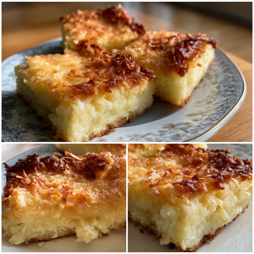 Coconut Custard Squares with Buttery Crust