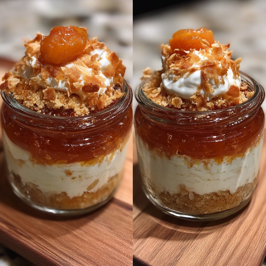 Apricot Cream Jars with Crushed Phyllo