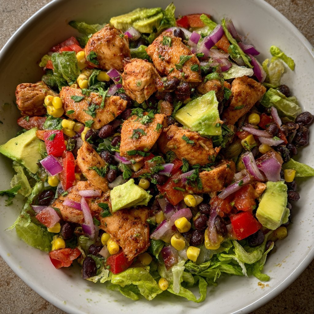 Southwest Chicken Salad with Black Bean Salsa 2 Southwest Chicken Salad with Black Bean Salsa