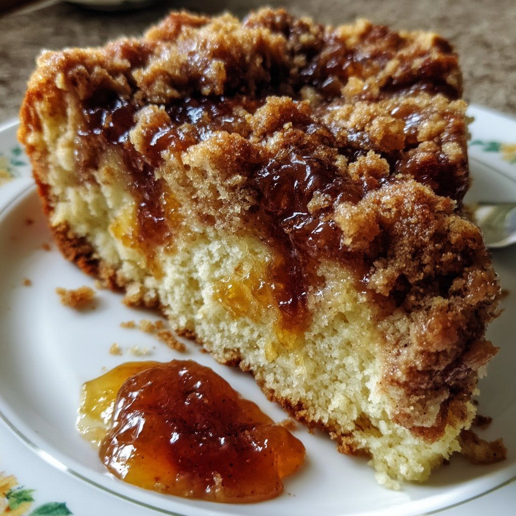 Apricot Jam Breakfast Cake with Crumb Topping 1 Apricot Jam Breakfast Cake with Crumb Topping
