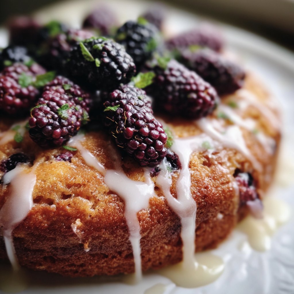 Blackberry Breakfast Cake with Almond Glaze 3 Blackberry Breakfast Cake with Almond Glaze