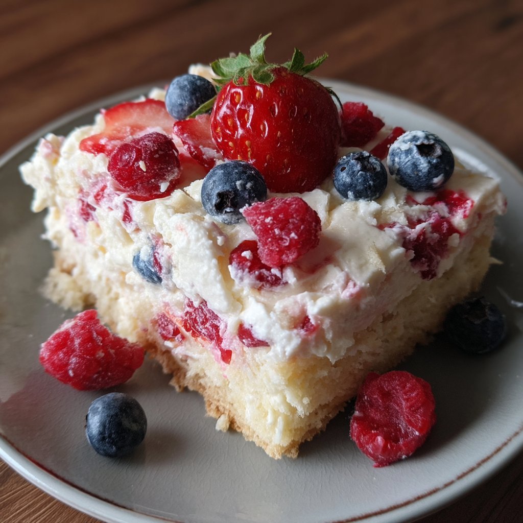 Flag Cake Bars with Berry Mascarpone Frosting