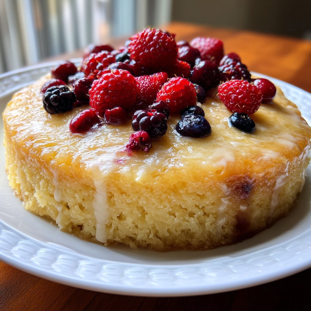 Creamy Buttermilk Cornmeal Cake with Fresh Fruit