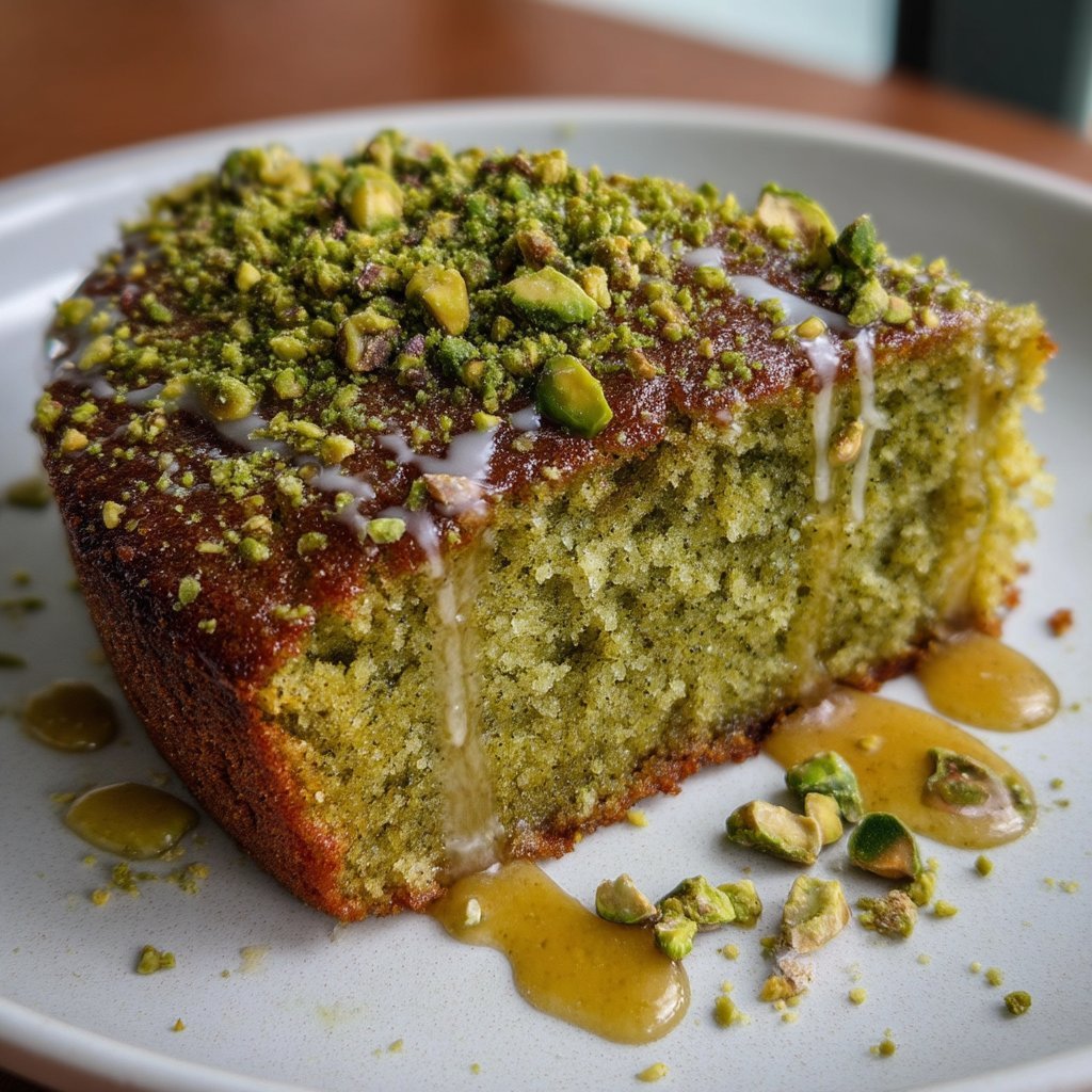 Matcha Pistachio Snack Cake