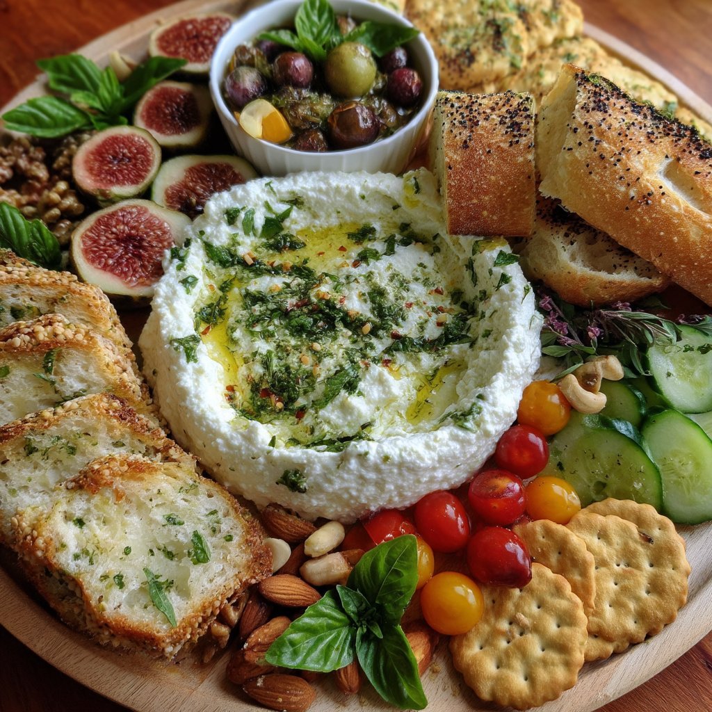 Memorial Day Appetizer Board with Whipped Ricotta