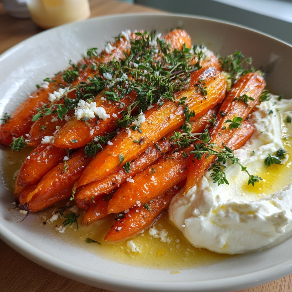 Honey Roasted Carrots with Whipped Ricotta