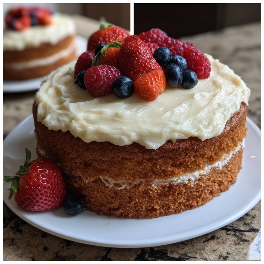 Mother’s Day Cake with Vanilla Berry Frosting