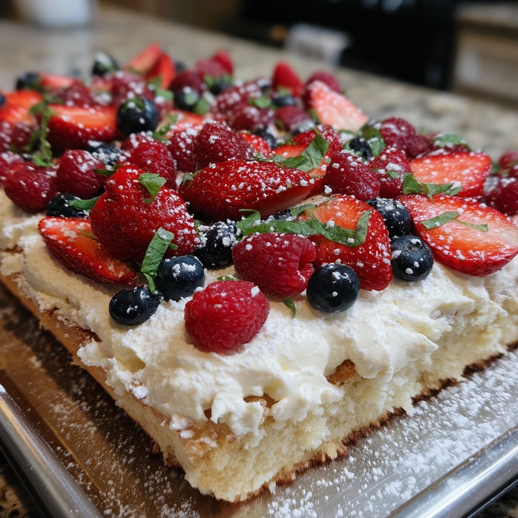 Mother’s Day Sheet Cake with Fresh Berries