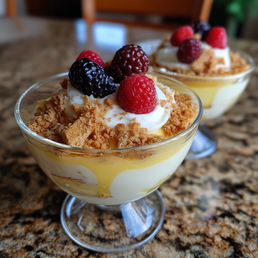 Vanilla Bean Pudding Parfaits with Graham Crackers