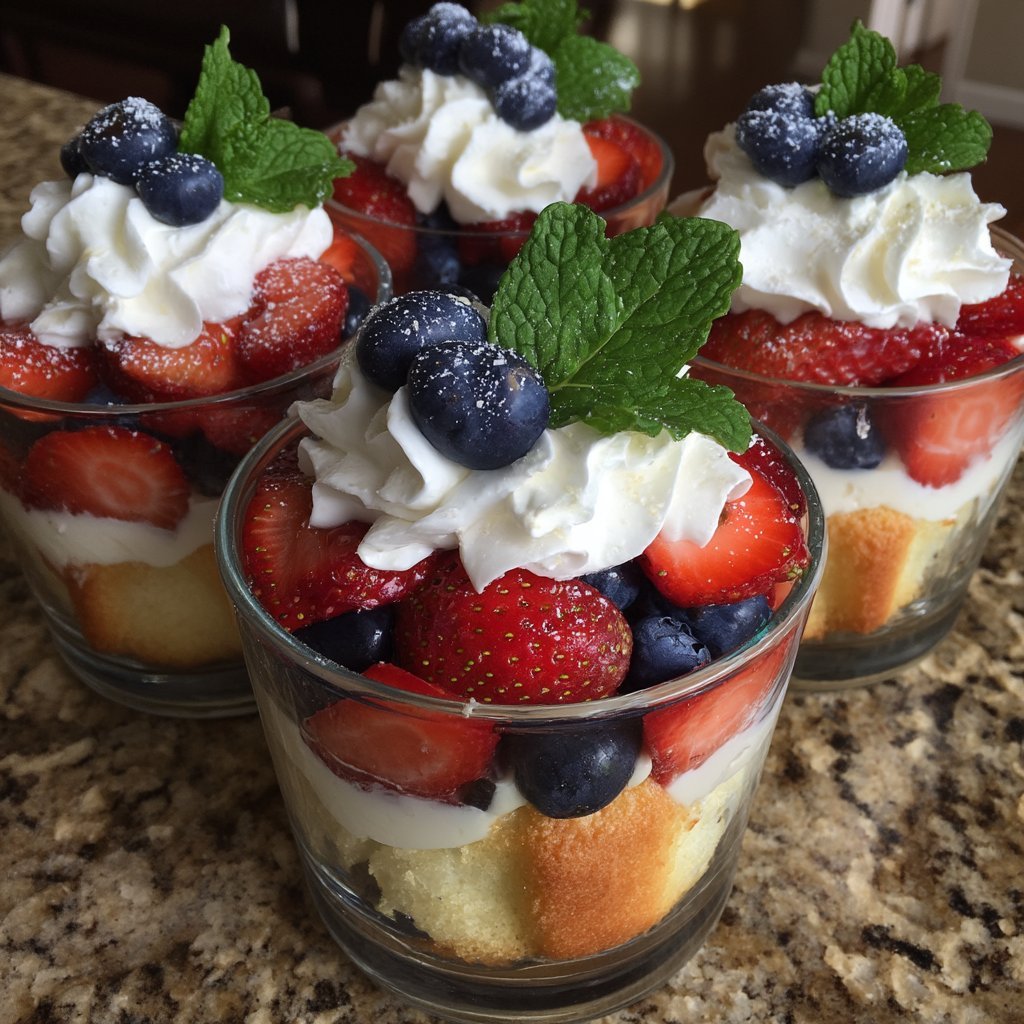 Red White and Blue Trifle Cups for Memorial Day