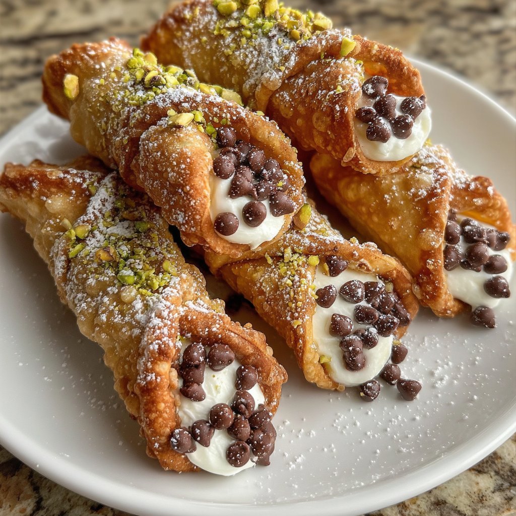 Mini Cannoli Cones with Chocolate Chips