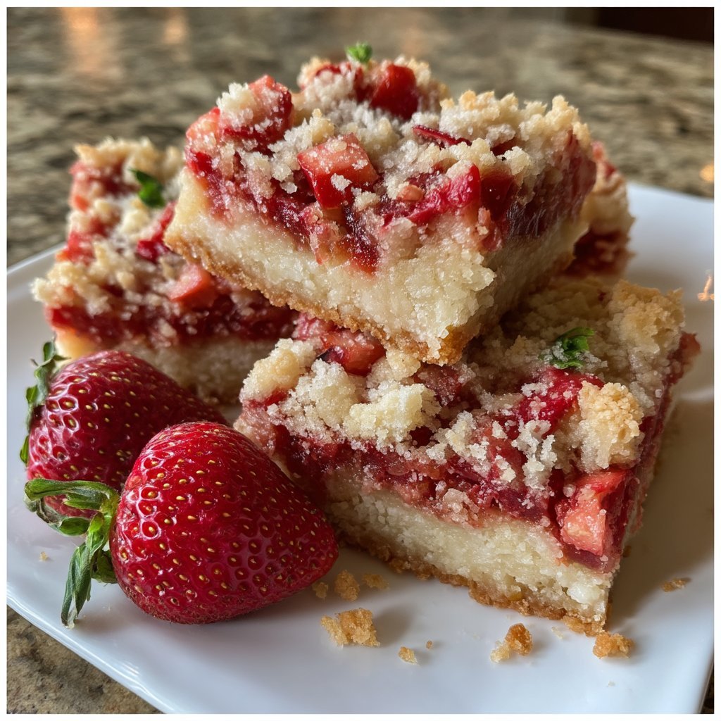 Strawberry Rhubarb Dessert Bars
