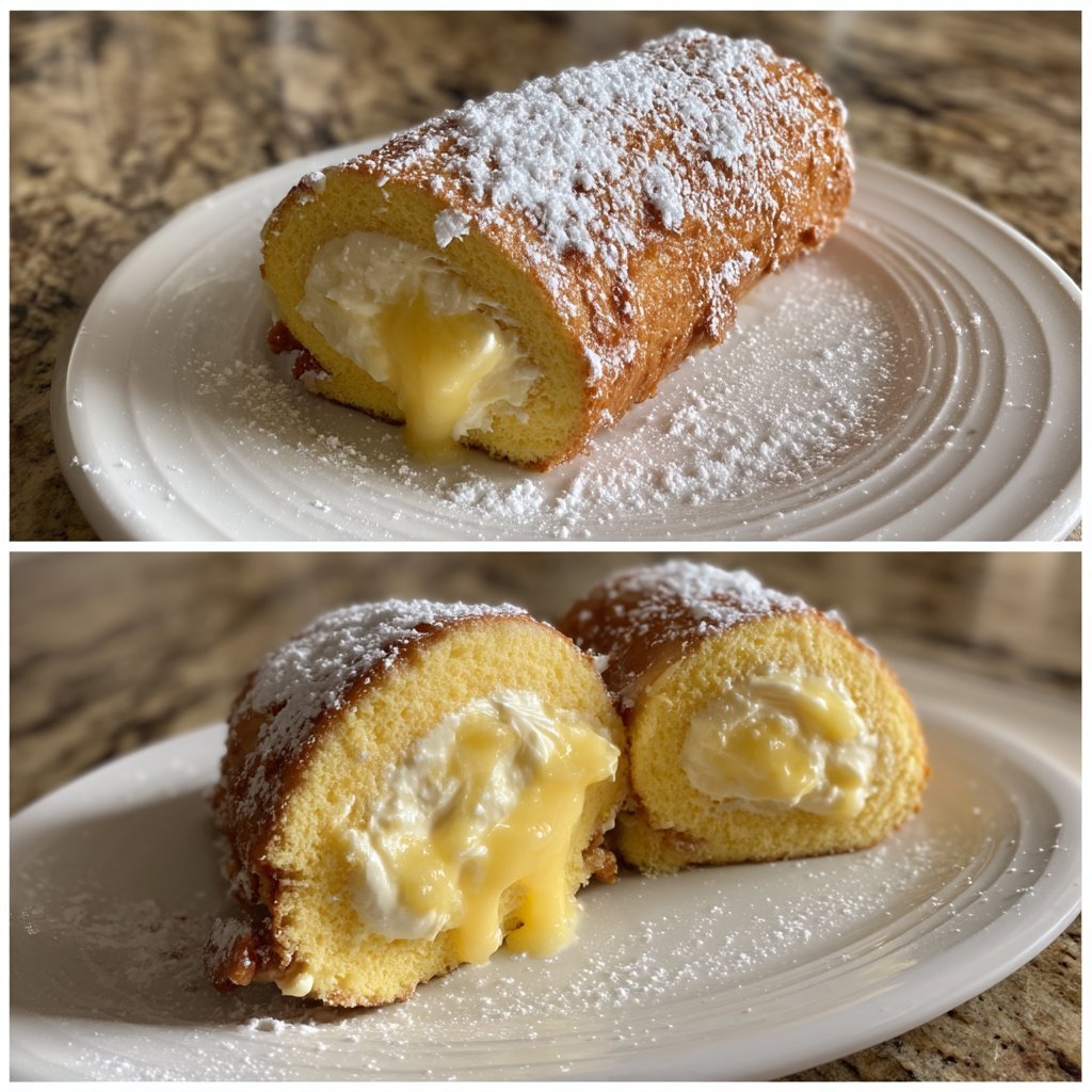 Light Lemon Mascarpone Swiss Roll