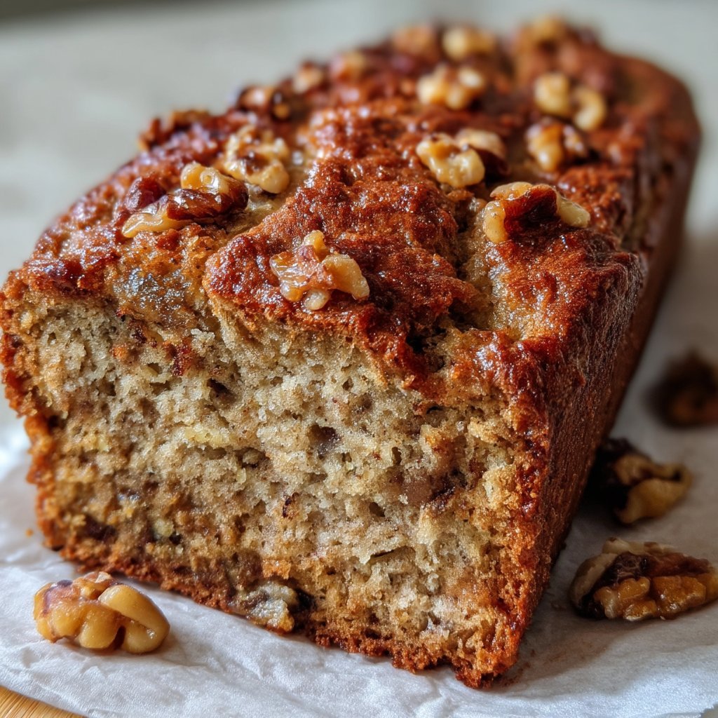 Healthy Banana Bread with Walnuts and Flax