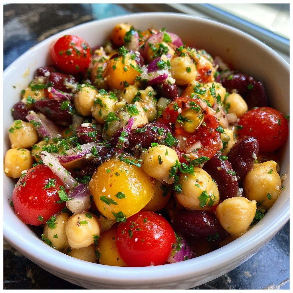 Mediterranean Three-Bean Salad 1 Mediterranean Three-Bean Salad