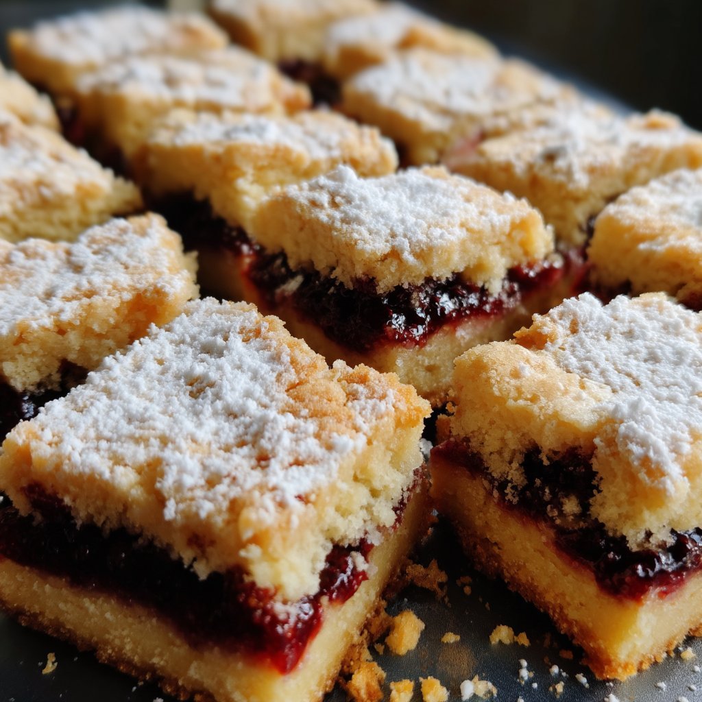 Almond Shortbread Bars with Blackberry Jam