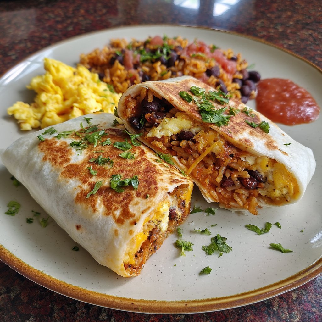Breakfast Burrito with Spiced Black Beans 2 Breakfast Burrito with Spiced Black Beans