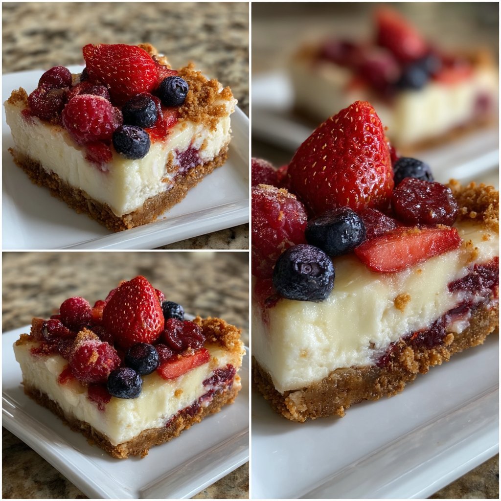 Memorial Day Berry Cheesecake Slab Bars