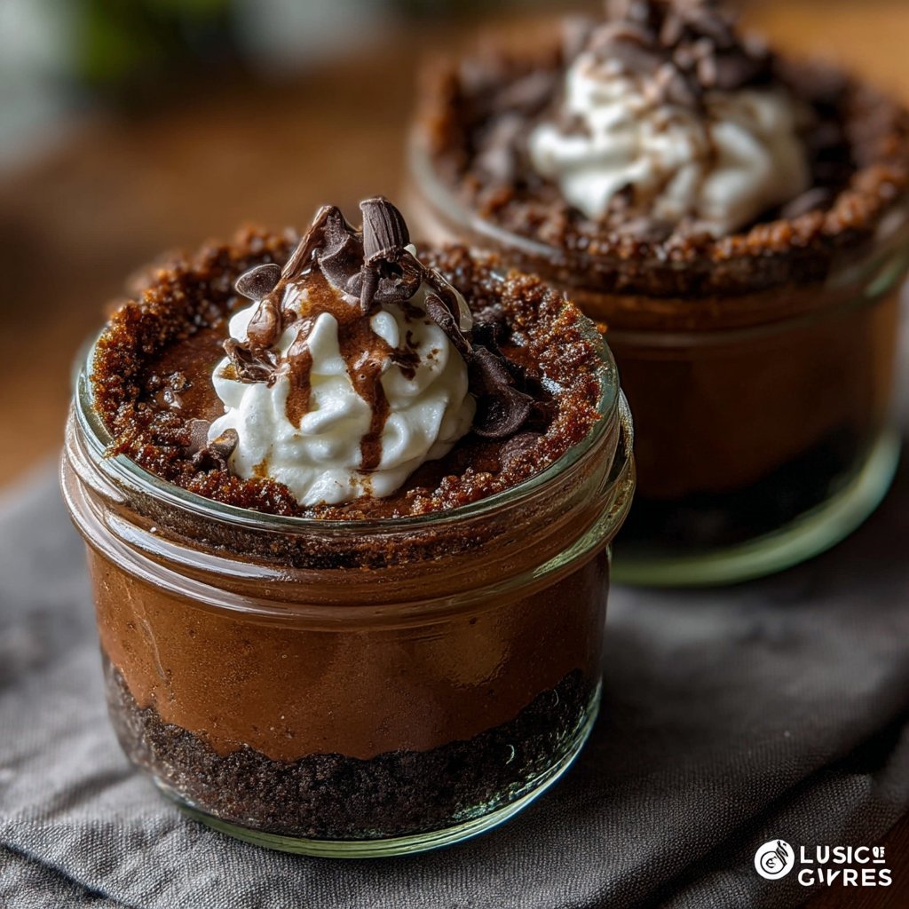 Mocha Pudding Pie Jars with Cookie Crust 2 Mocha Pudding Pie Jars with Cookie Crust