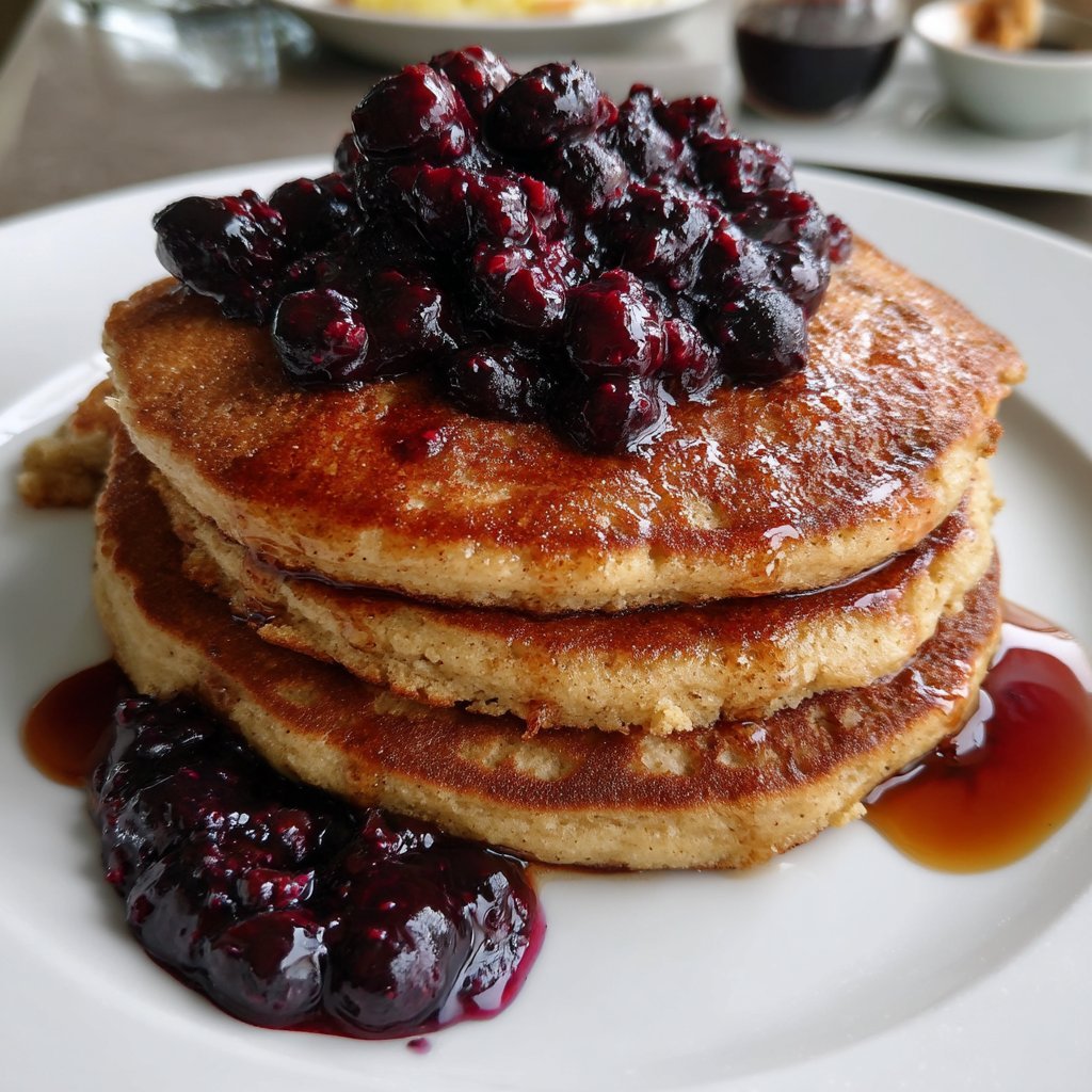 Buckwheat Pancakes with Blueberry Compote 2 Buckwheat Pancakes with Blueberry Compote