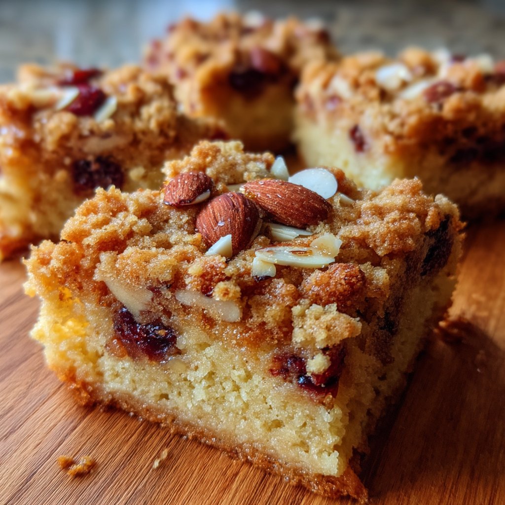 Cherry Almond Breakfast Squares with Crumb Topping
