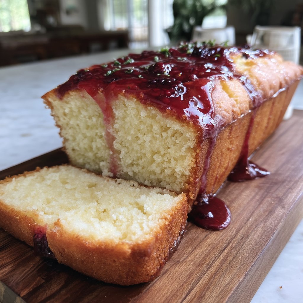 Lemon Olive Oil Loaf with Blackberry Glaze 1 Lemon Olive Oil Loaf with Blackberry Glaze