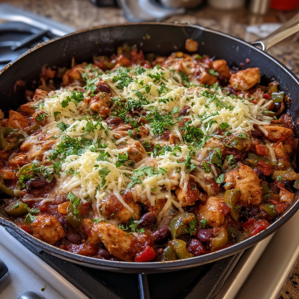 Poblano Chicken Enchilada Skillet