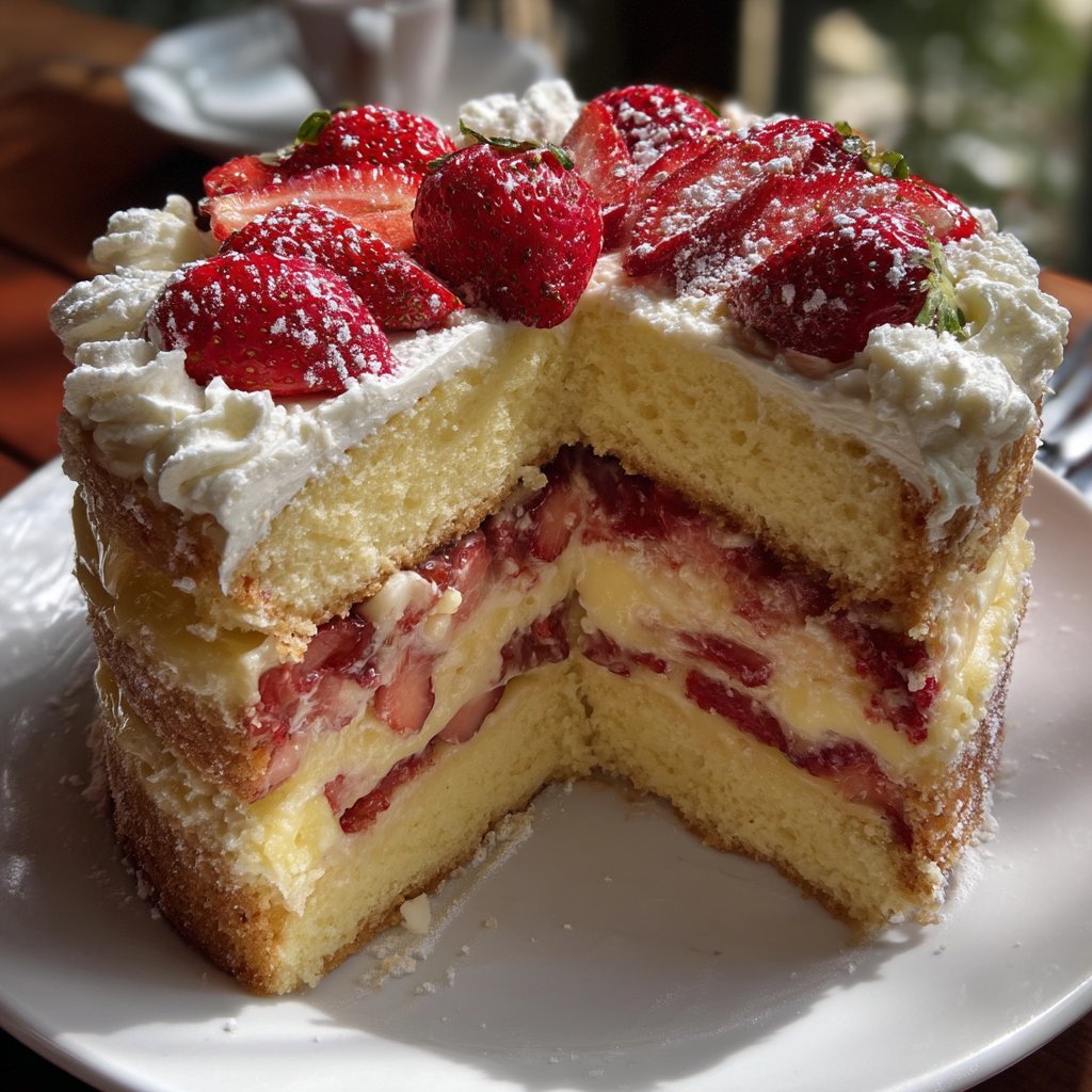 Strawberry Limoncello Layer Cake