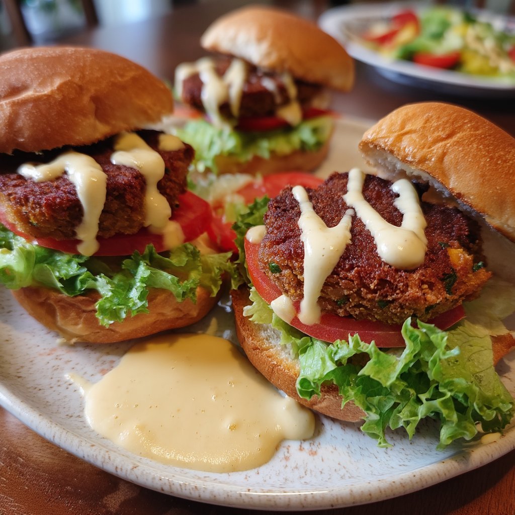 Falafel Burgers with Tahini Sauce