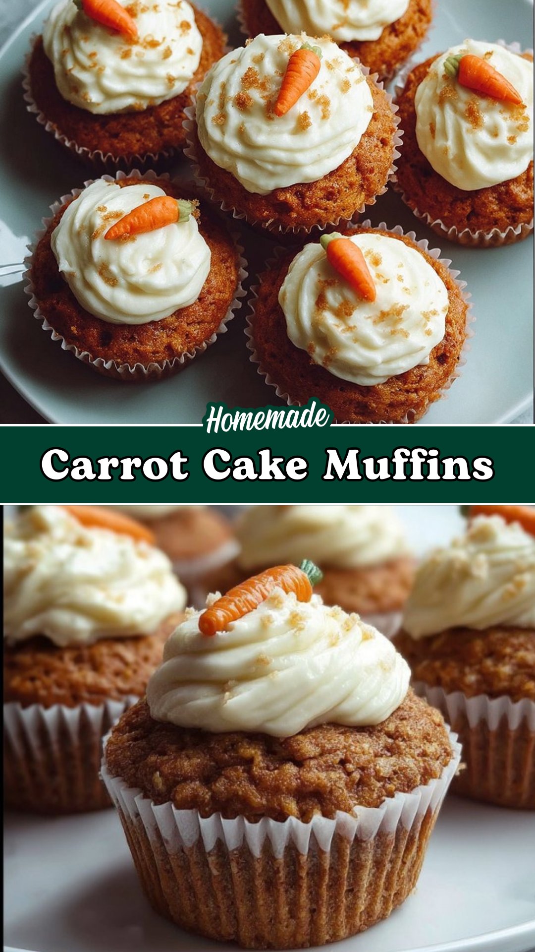 Carrot Cake Muffins with Cream Cheese Frosting