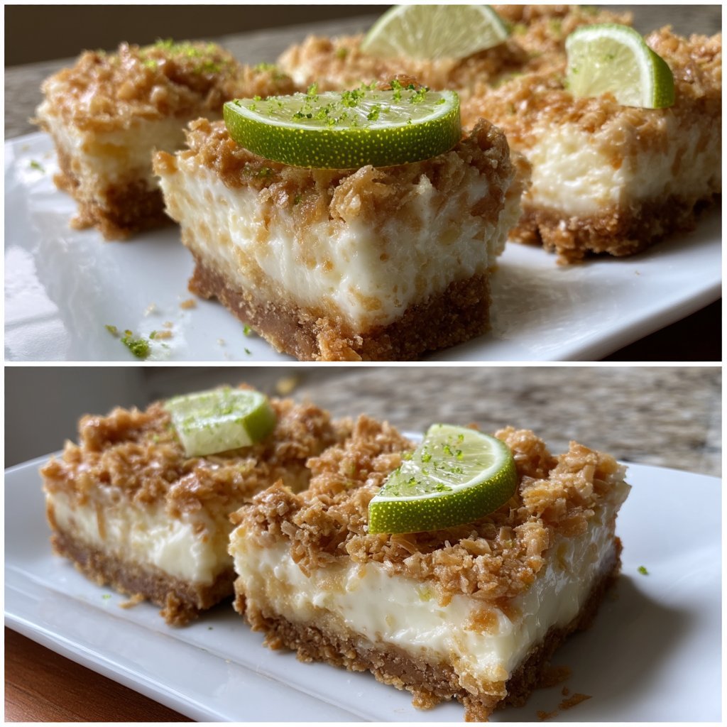 Coconut Lime Icebox Bars with Cookie Crust