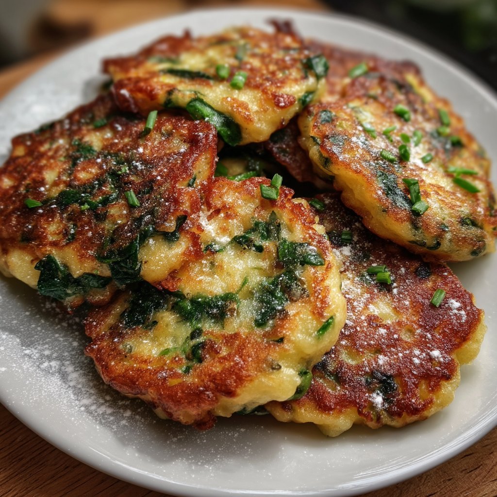 Mashed Potato Pancakes with Spinach