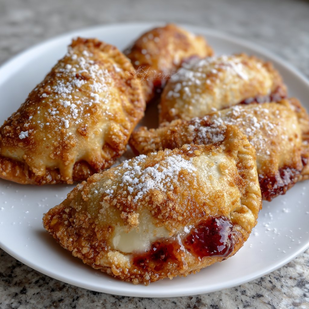 Sweet Ricotta Empanadas with Strawberry Jam