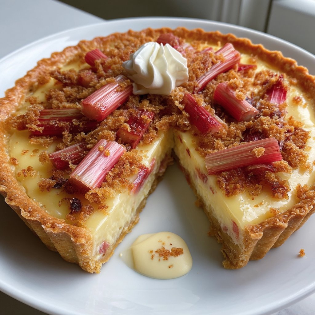 Rhubarb Mascarpone Custard Tart