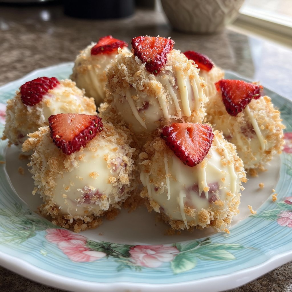 Strawberry Cheesecake Truffles