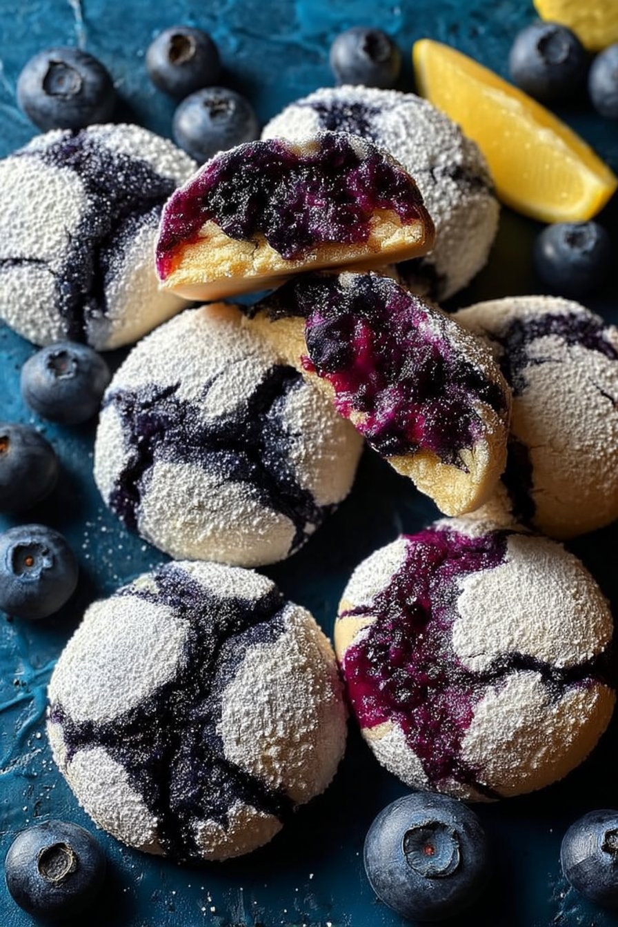 Blueberry Lemon Crinkle Cookies