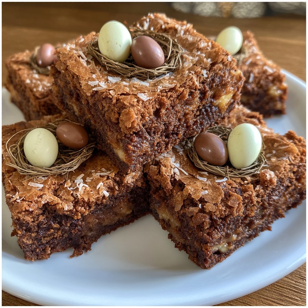 Easter Nest Brownie Bites