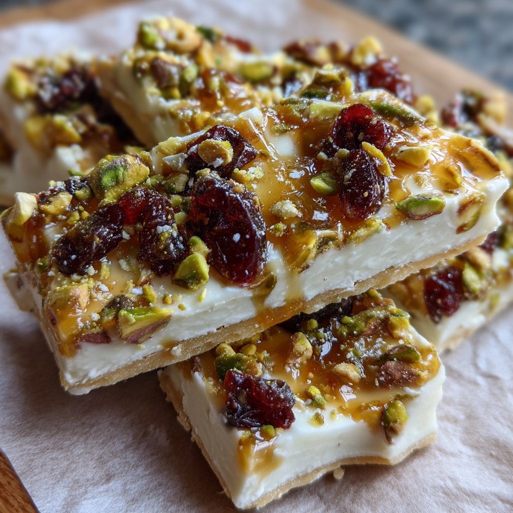 Honey Vanilla Yogurt Bark with Pistachio Crunch