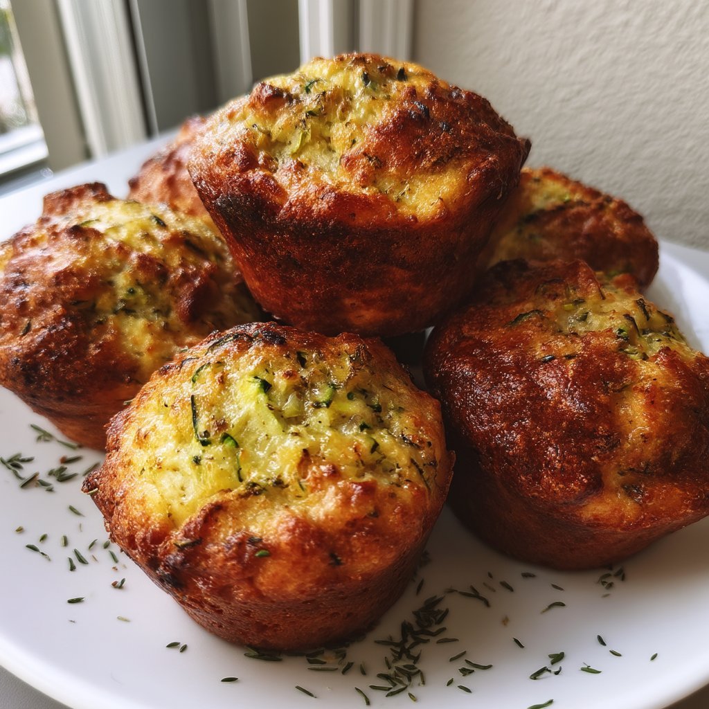 Savory Zucchini & Cheddar Muffins
