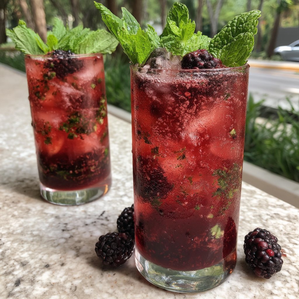 Blackberry Lavender Spritz Mocktail