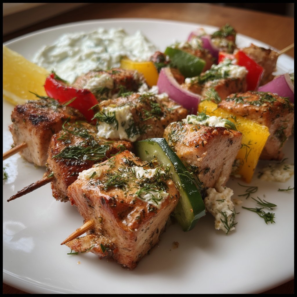 Greek Chicken Kabobs with Tzatziki