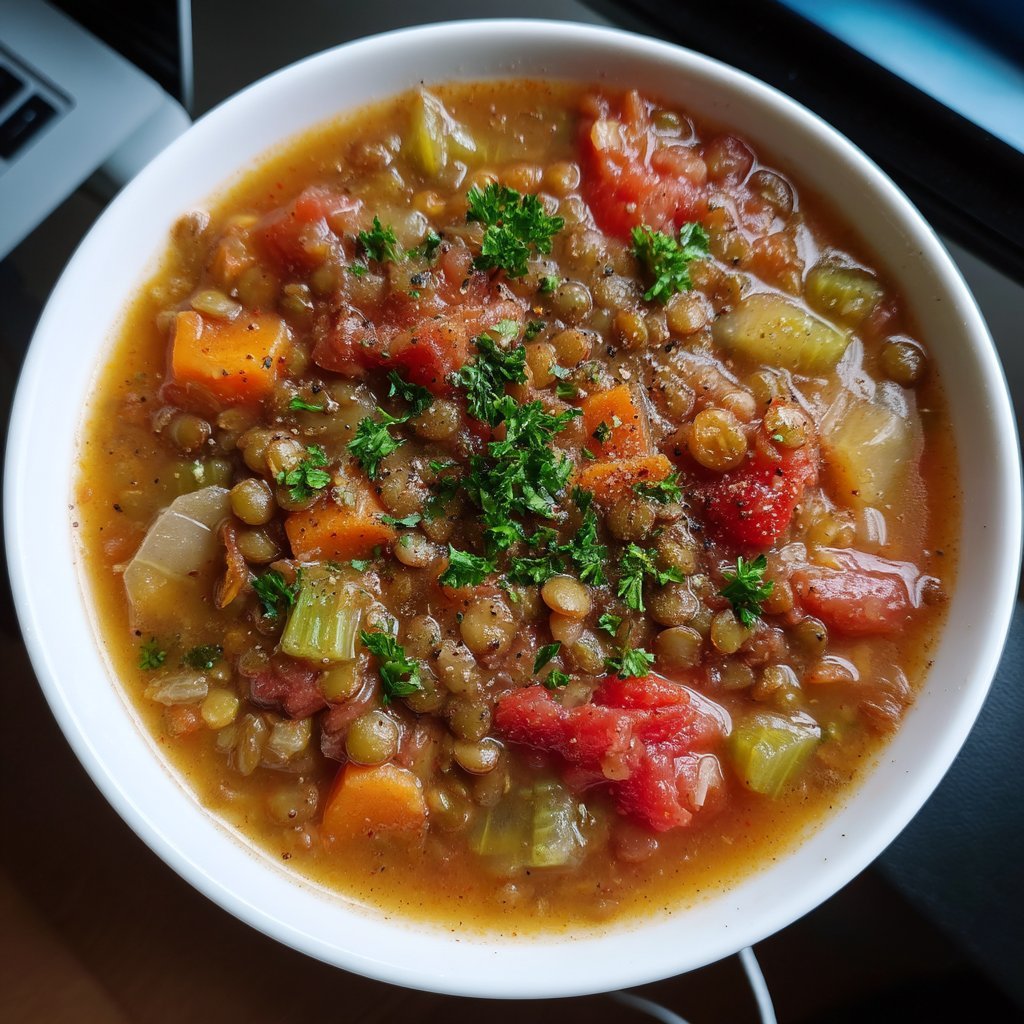 Mediterranean Lentil Soup with Lemon