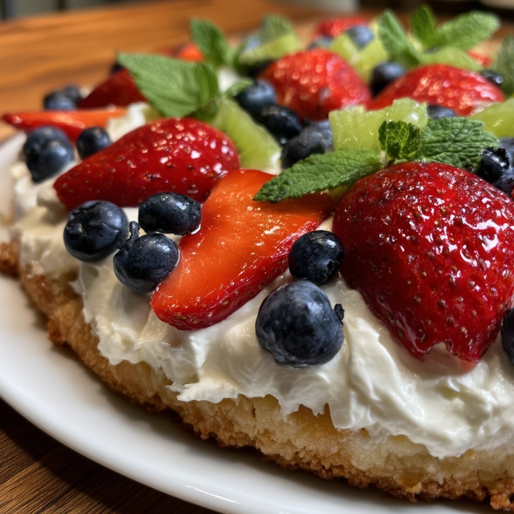 Mother’s Day Fruit Pizza with Vanilla Cream Cheese Frosting