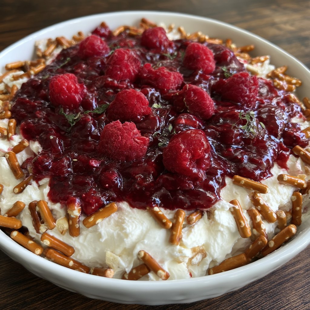 Raspberry Mascarpone Pretzel Salad 3 Raspberry Mascarpone Pretzel Salad