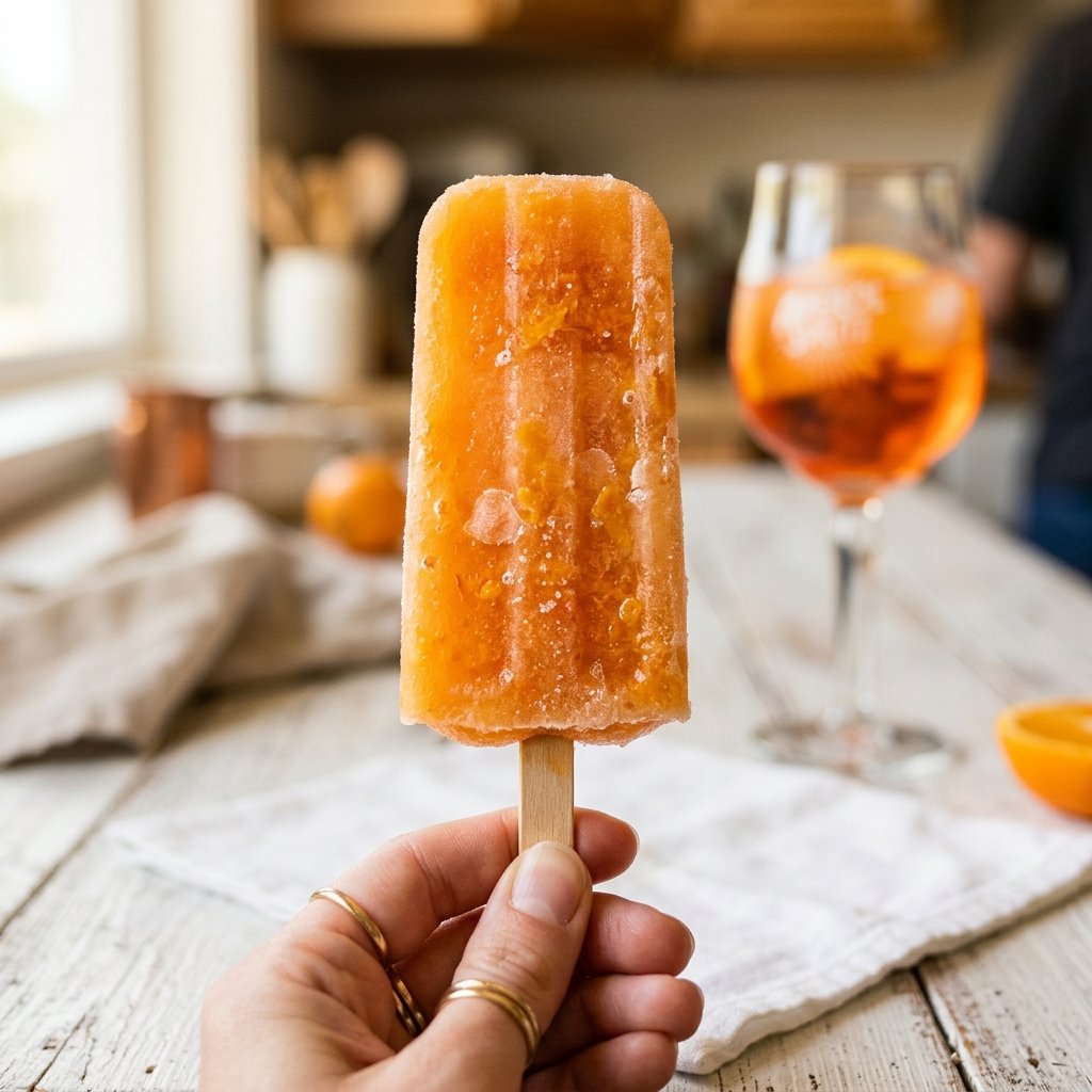 Frozen Aperol Spritz Popsicles